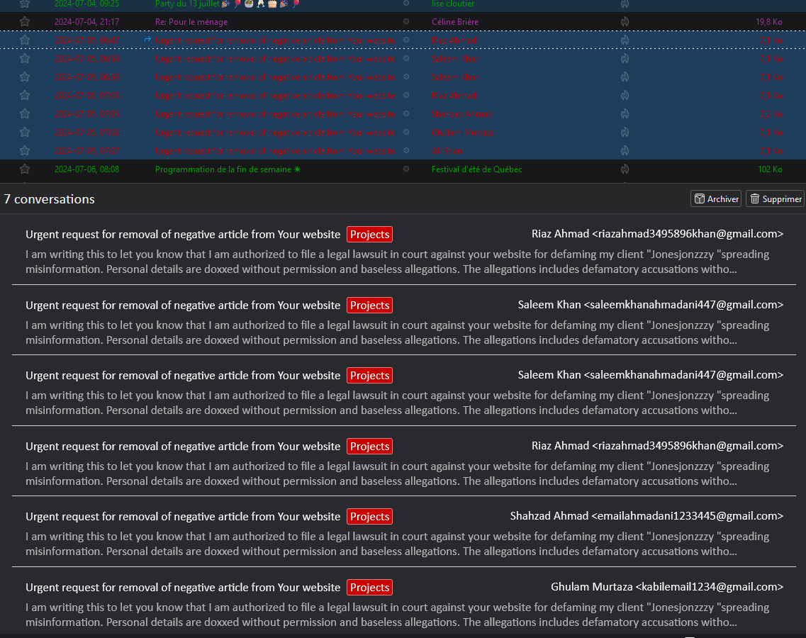 Screenshot of emails sent by Canada News Media
Blog post #215